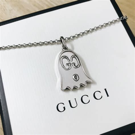 gucci ghost necklace in silver